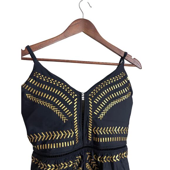 Biliblond Onepiece Overall Swim in Black Gold Womans XL NWT - Picture 6 of 13